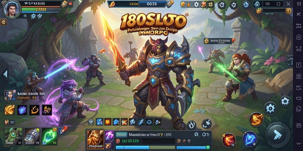 Tangkapan layar utama 180SLOT menampilkan aksi seru dalam dunia MMORPG.