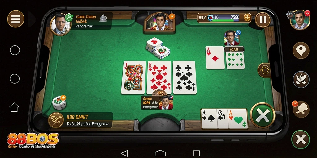 Tangkapan layar gameplay Domino dari aplikasi 88BOS.