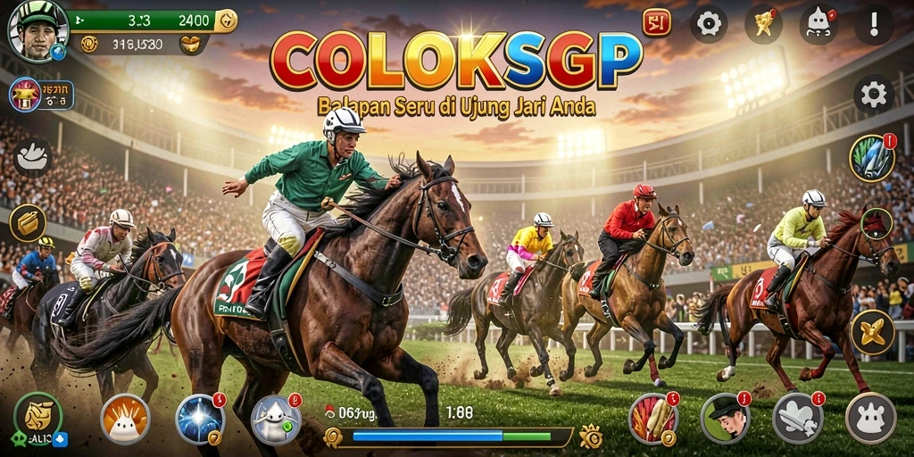 Screenshot gameplay COLOKSGP yang menampilkan aksi balapan seru.
