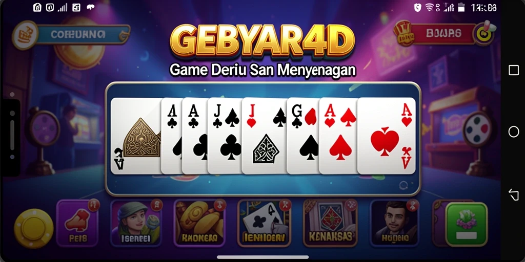 Tampilan menarik dari gameplay GEBYAR4D yang seru dan kompetitif.