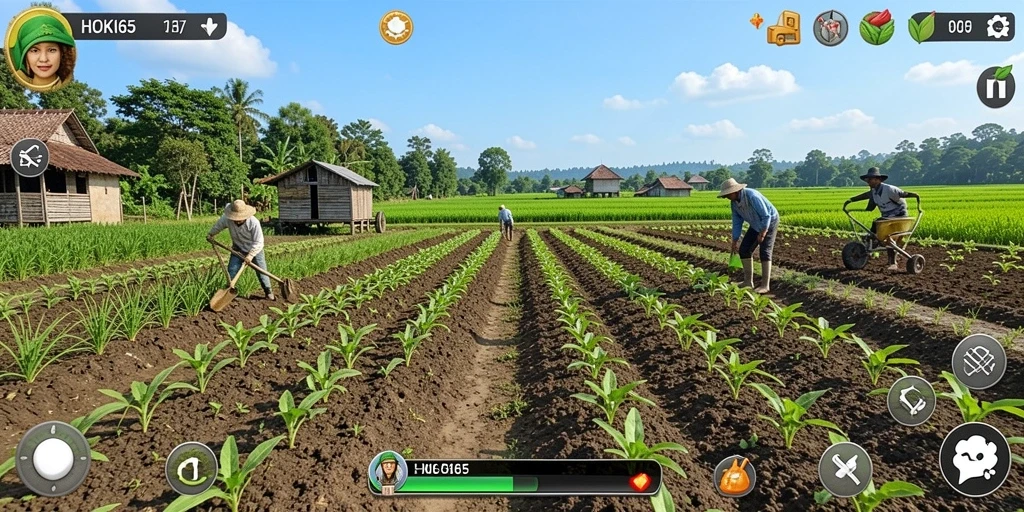 Tangkapan layar HOKI65 menampilkan ladang hijau dengan tanaman subur.