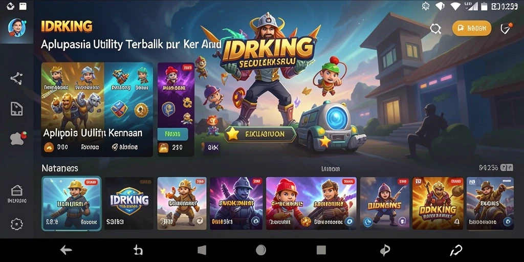 Tangkapan layar utama IDRKING menunjukkan fitur utama aplikasi Utility.
