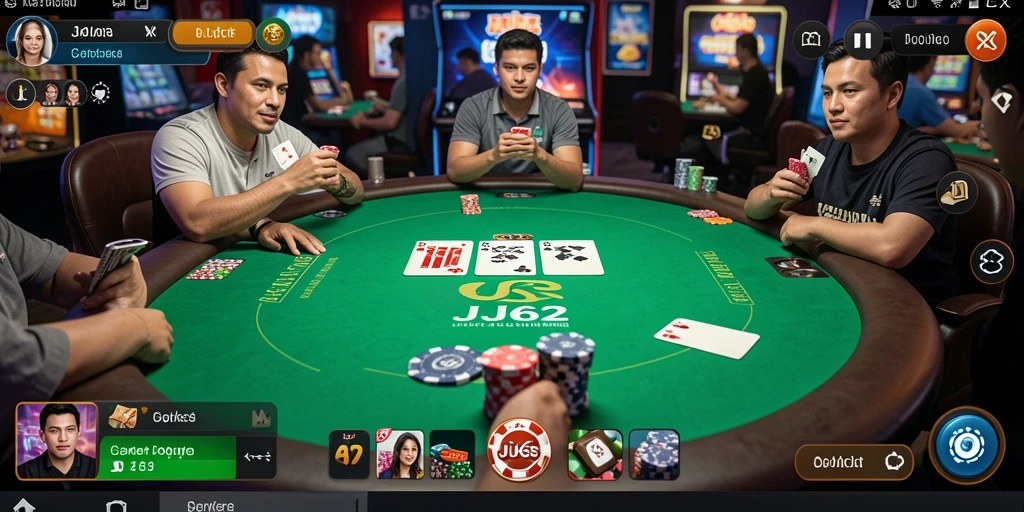 Tampilan gameplay Poker yang menghibur di JJ62.