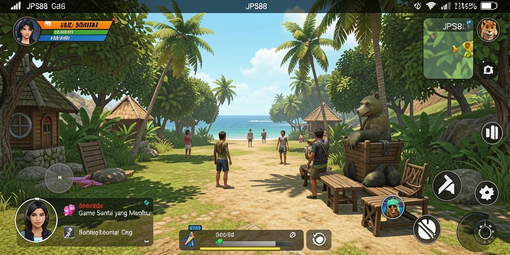 Tampilan gameplay JPS88 dengan grafis yang cerah dan interaktif.