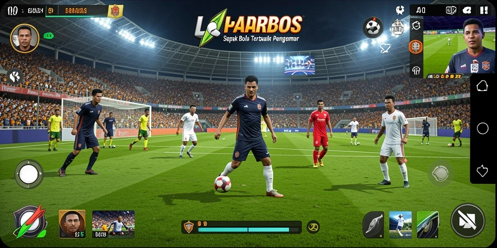 Tangkapan layar LAPARBOS menampilkan aksi sepak bola yang mendebarkan.