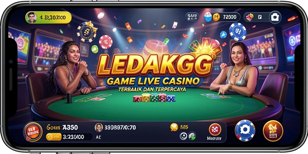 Tampilan gameplay Live Casino yang mendebarkan di LEDAKGG.