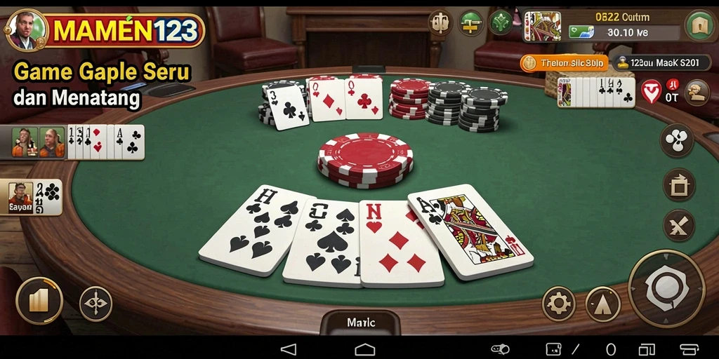 Tampilan menarik dari gameplay Gaple di MAMEN123.