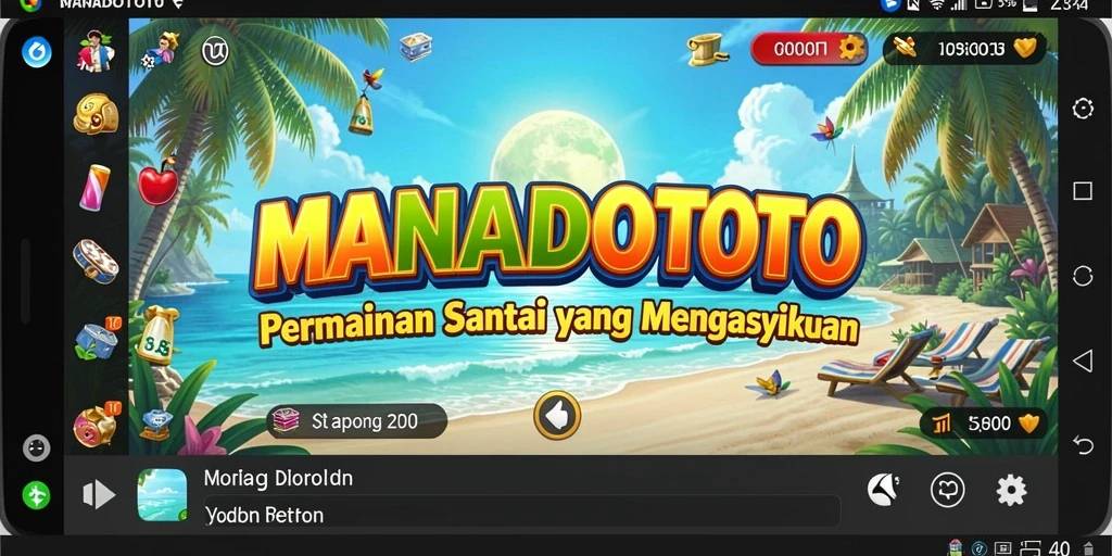 Tampilan gameplay MANADOTOTO yang ceria dan menyenangkan.