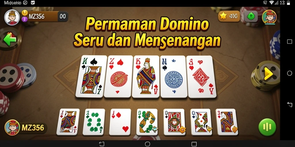 Tampilan gameplay menarik dari MZ356 saat bermain Domino.
