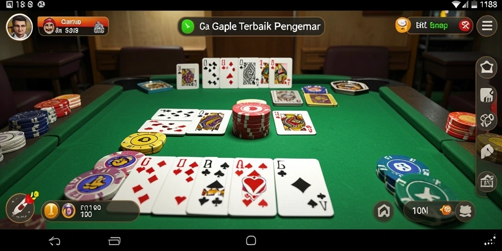 Tampilan gameplay seru dan interaktif dari RI188 yang menampilkan Gaple.