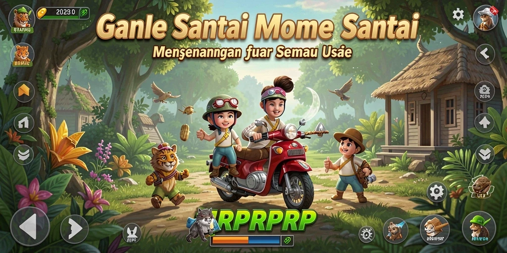 Tampilan gameplay RPRPRP yang menyenangkan dan berwarna.