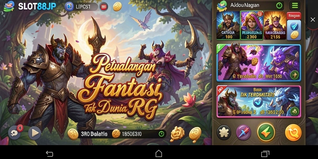 Screenshot utama menunjukkan aksi mendebarkan dalam permainan RPG.