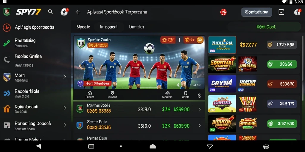 Tampilan screenshot utama SPY77 menampilkan fitur taruhan olahraga yang menarik.