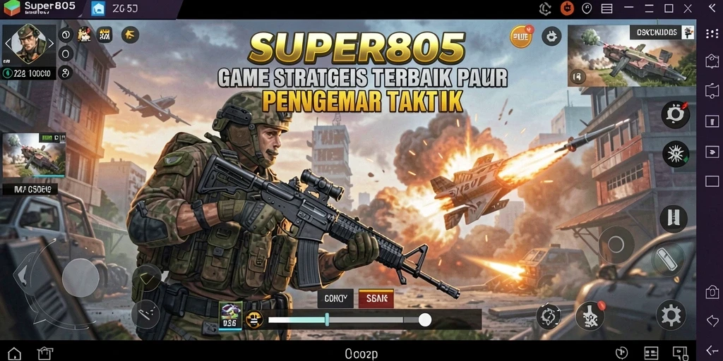 Tampilan seru dari gameplay taktis dalam SUPER805.