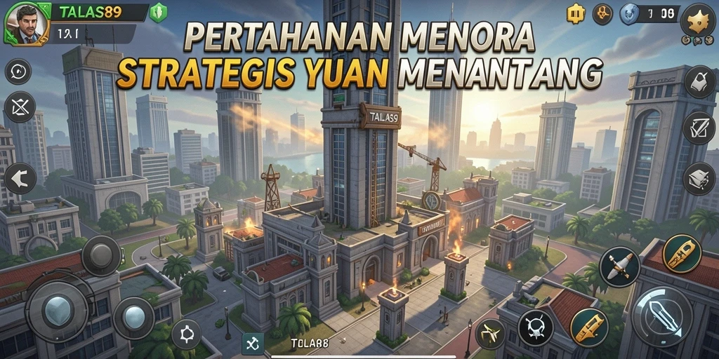 Tampilan gameplay TALAS89 yang mendebarkan dalam pertempuran Tower Defense.