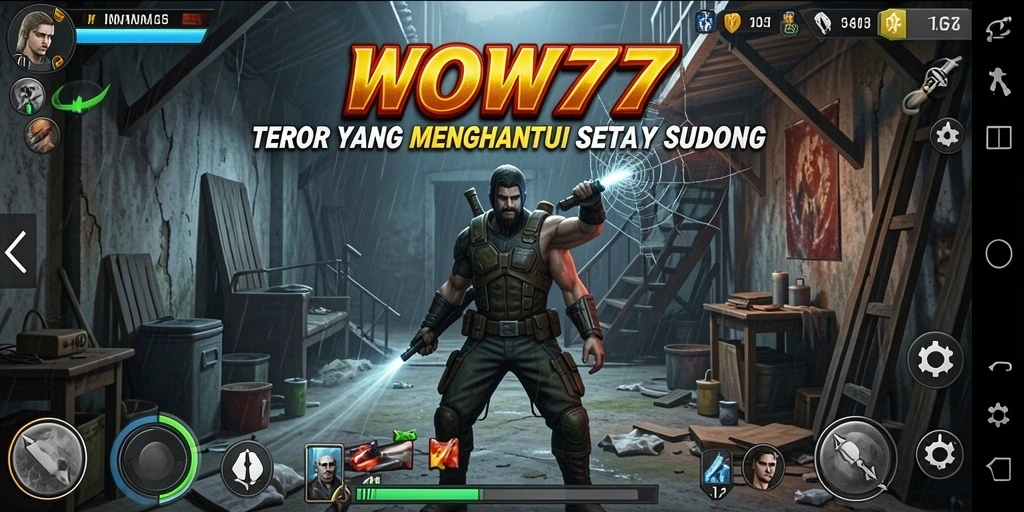 Screenshot WOW77 menunjukkan suasana mencekam dan gameplay yang menegangkan.