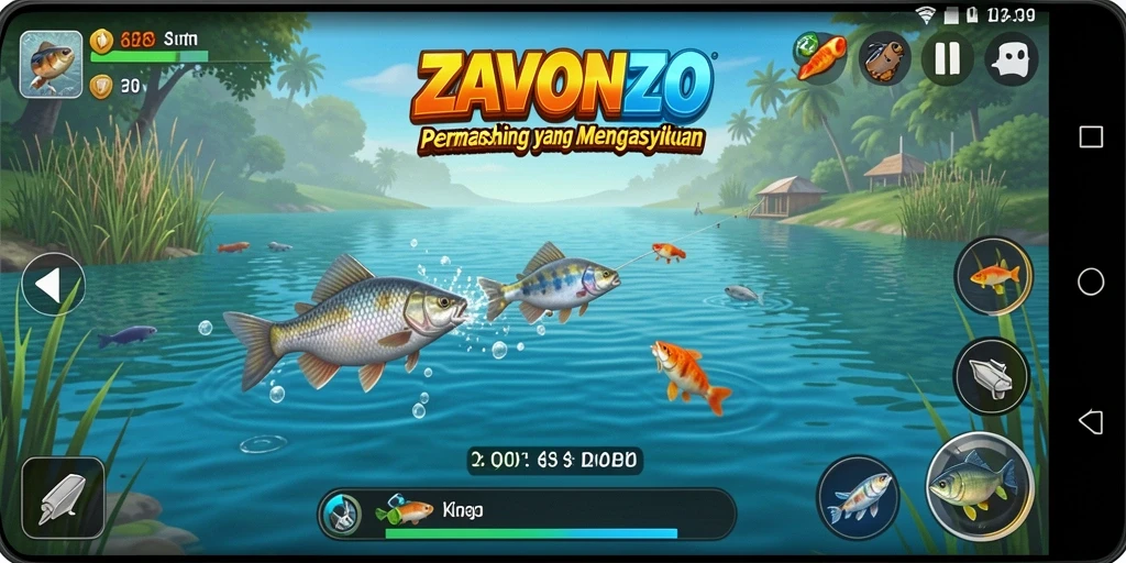 Gameplay memancing yang menarik dan realistis di ZAVONZO.